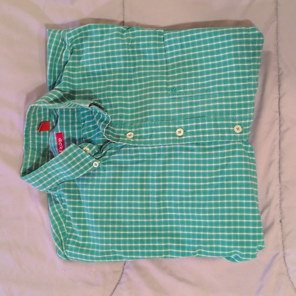IZOD Green Checkered Shirt